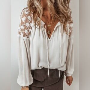 Elegant White Lace Blouse